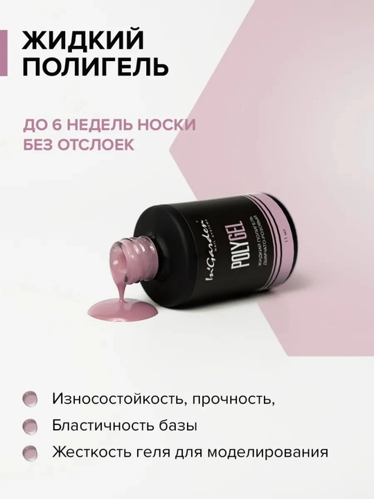 Жидкий полигель для ногтей In'Garden