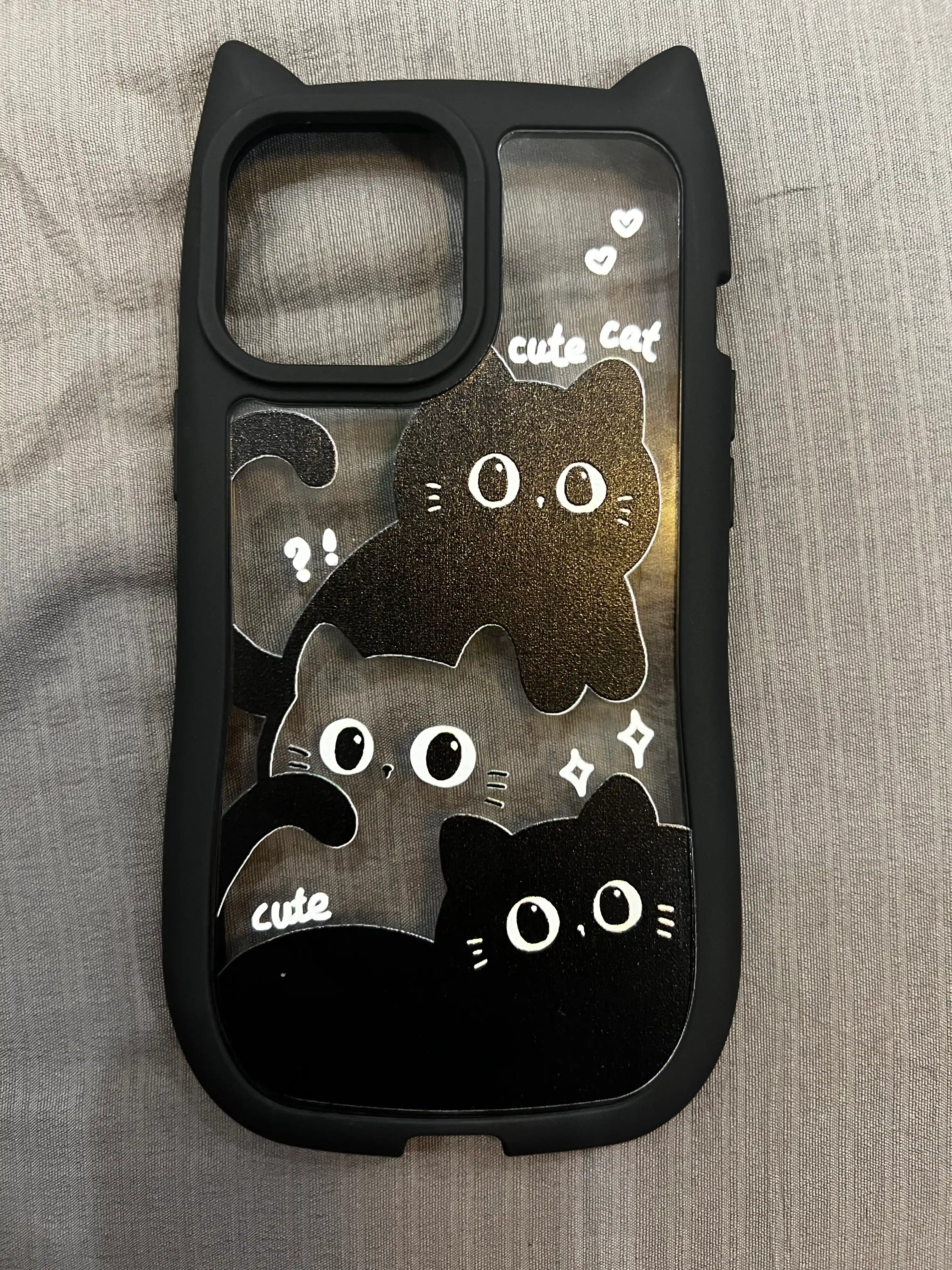 3D принт чехол с кошачьими ушками для iPhone 11, 12, 13, 14, 15, 16, 17, PRO MAX