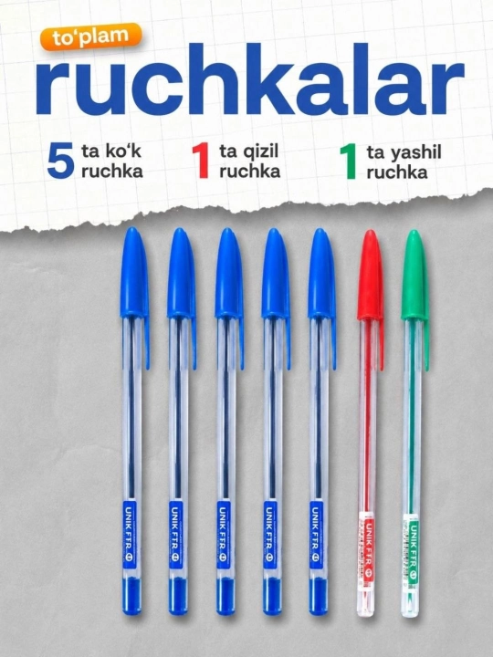 Maktab uchun ruchkalar – 3 xil rangda qulay yozuv vositasi