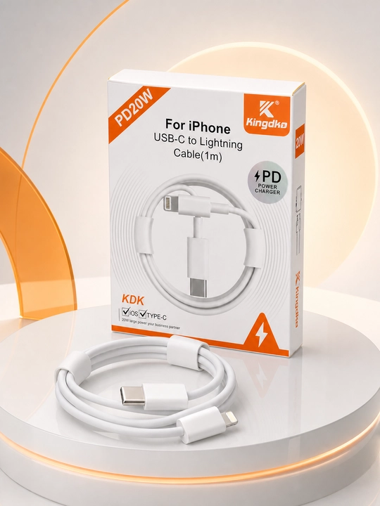 Kingdko USB Type-C - iPhone uchun Lightning kabeli, PD 20 Vt tez quvvatlash