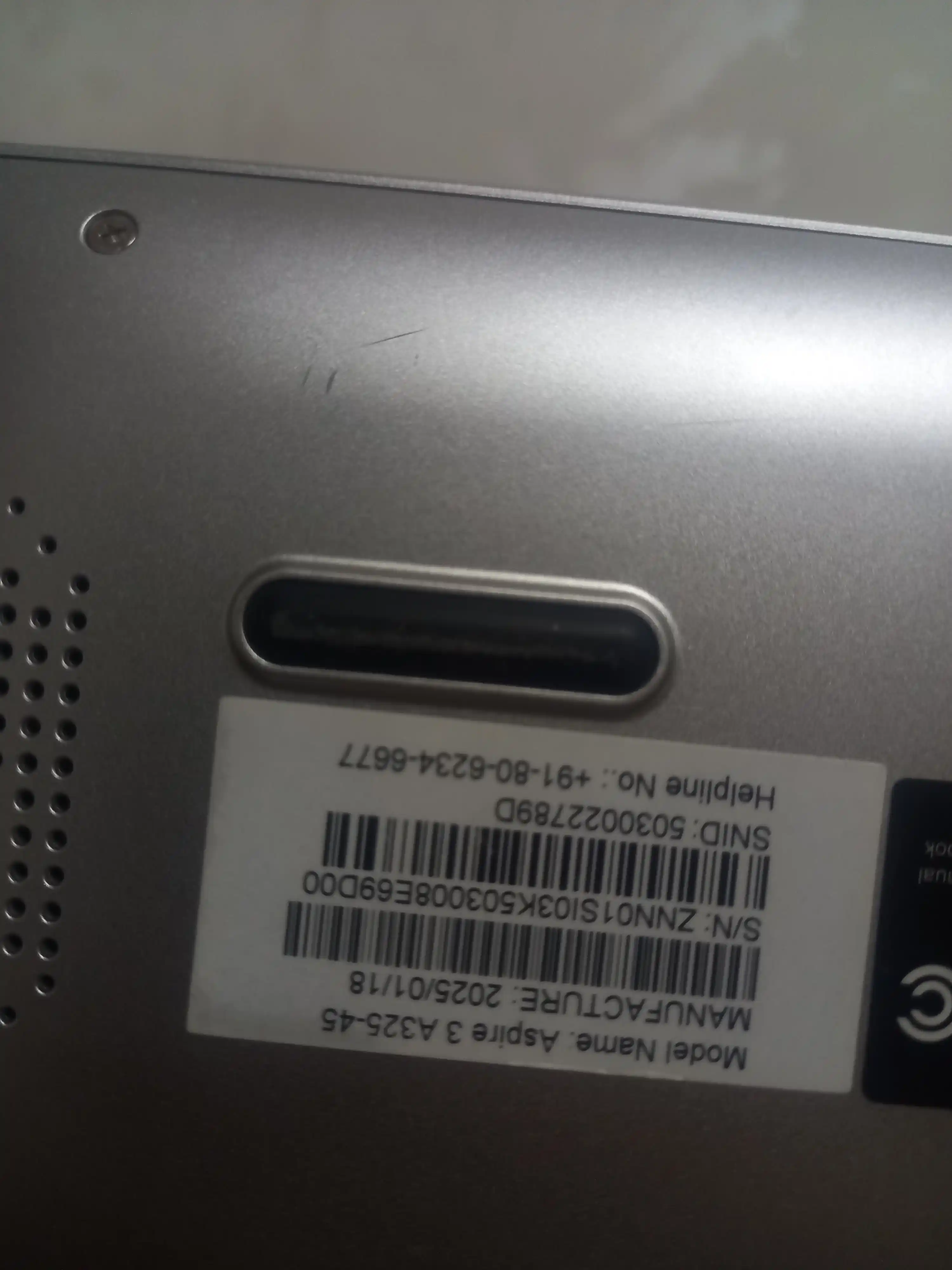 Ноутбук Acer Aspire 3 N4500, DDR4 8ГБ, SSD 256ГБ, UHD 15.6" FHD IPS