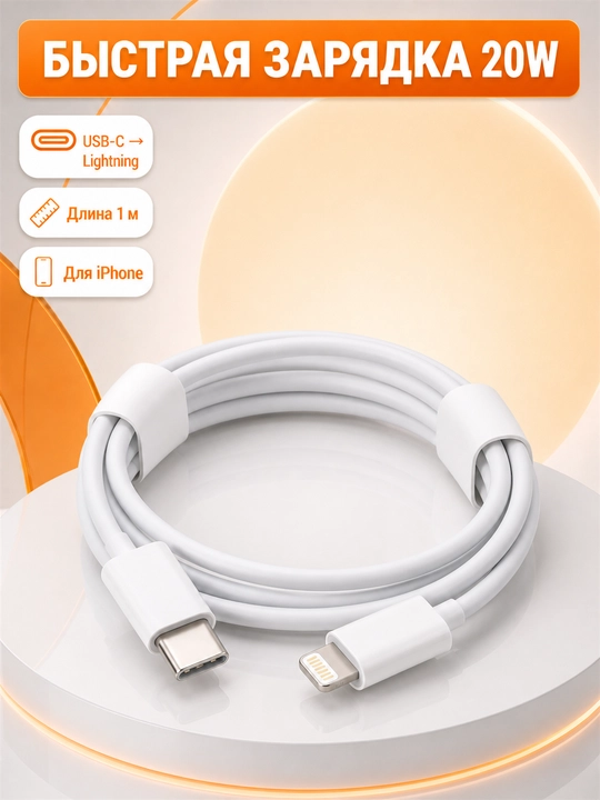 Kingdko USB Type-C - iPhone uchun Lightning kabeli, PD 20 Vt tez quvvatlash