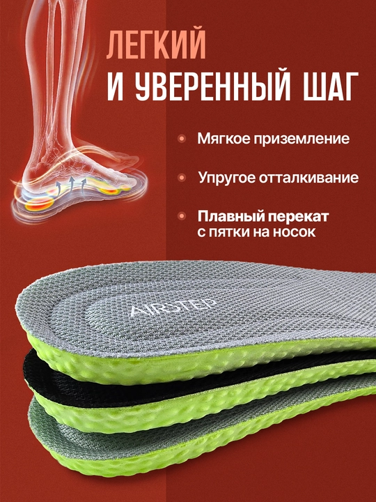 Стельки для обуви AIRSTEP спортивные стельки для кроссовок и повседневной обуви