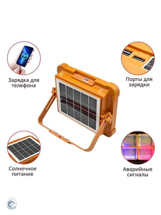 LED proyektor va fonar — akkumulyatorli, uy, dala hovli va kemping uchun, 5 xil model