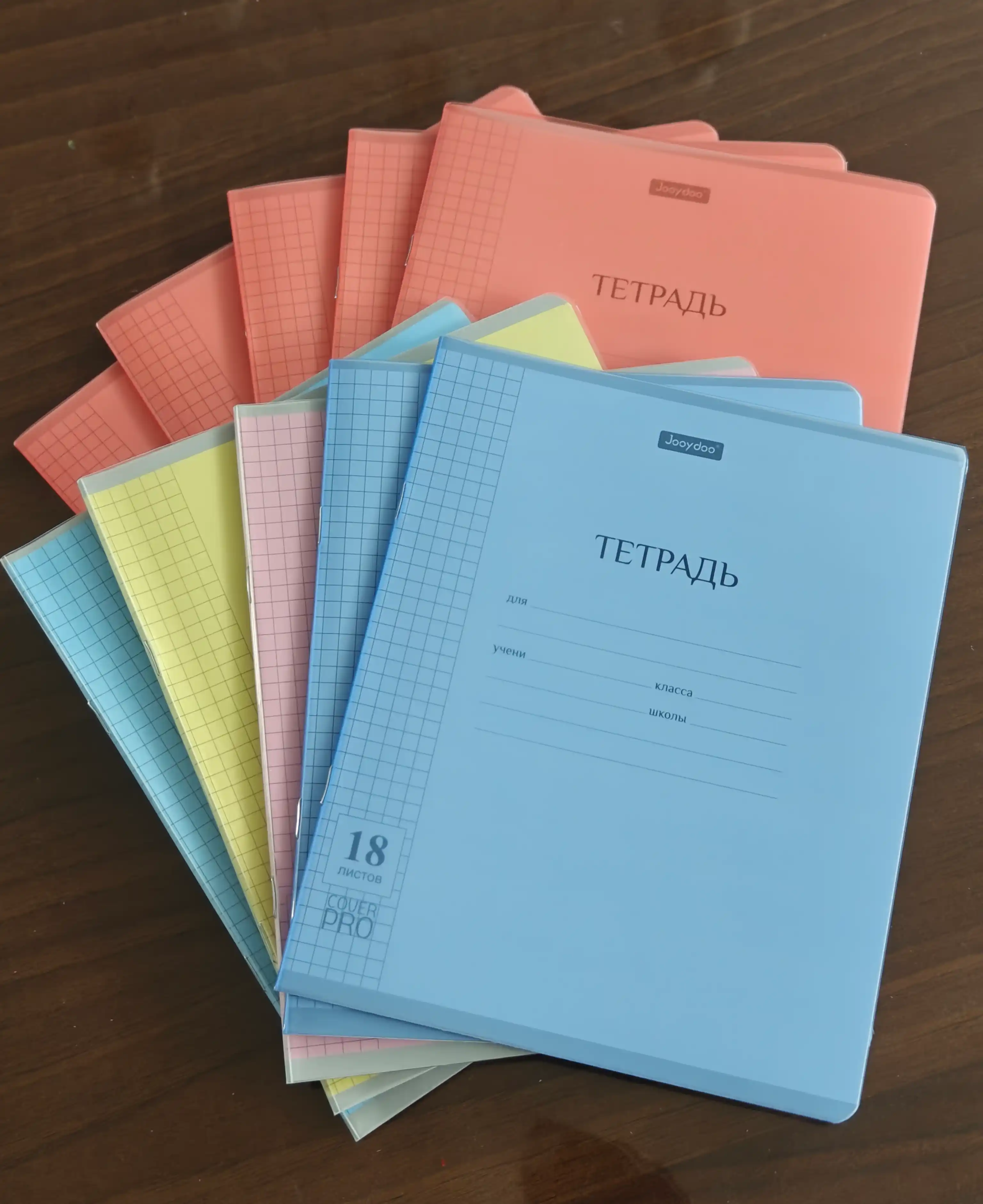 Usti plastik muqovalik daftarlar, 12, 18, 36, 48, 96 varoqlik