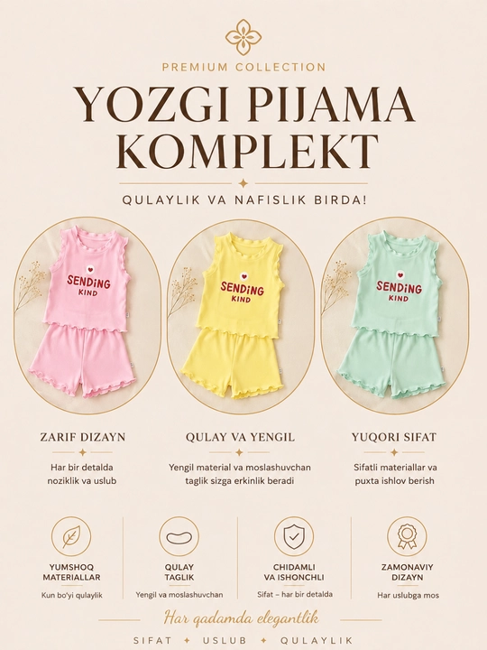 Bolalar kiyimi, bolalar pijamasi - 