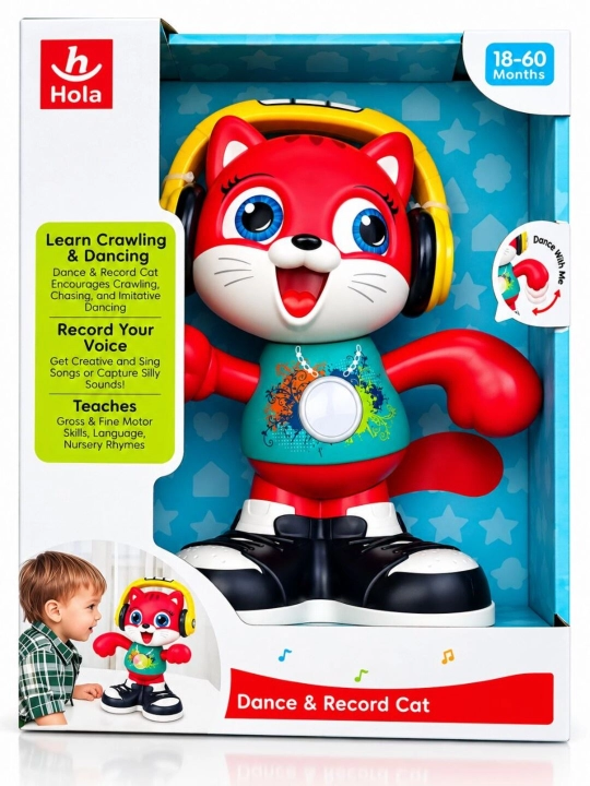 Игрушка интерактивная Hola танцующий кот с записью голоса