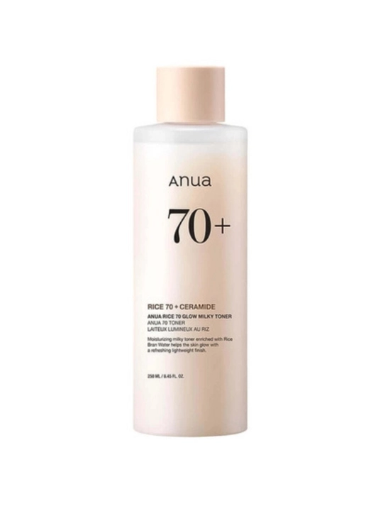 Anua Rice 70 Glow Milky Toner 250/150 ml - guruch bilan terini yaltiratish uchun sut toner - 