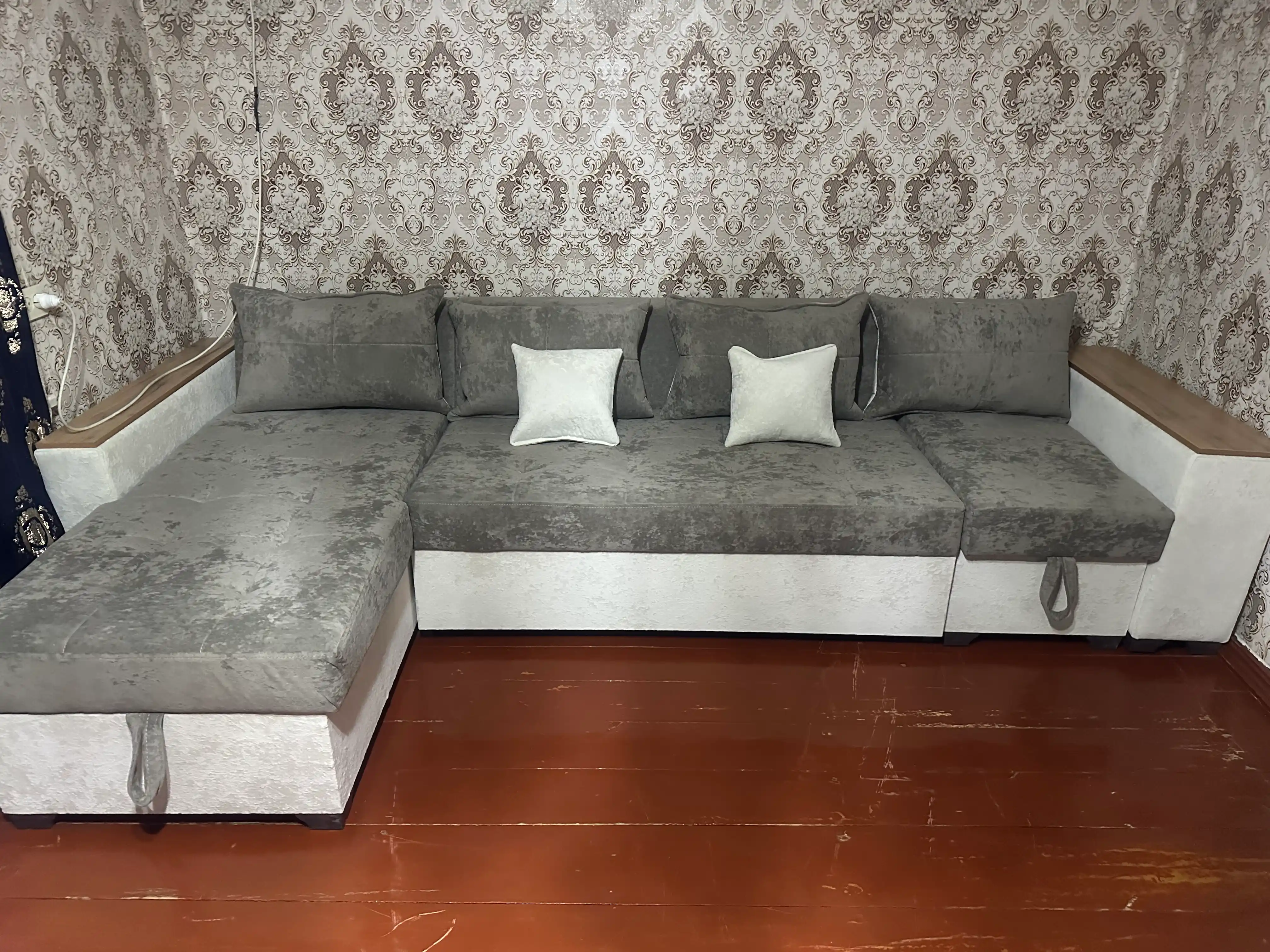 Yashikli yig‘ma burchakli divan, yumshoq divan, divan karavot Woodzone