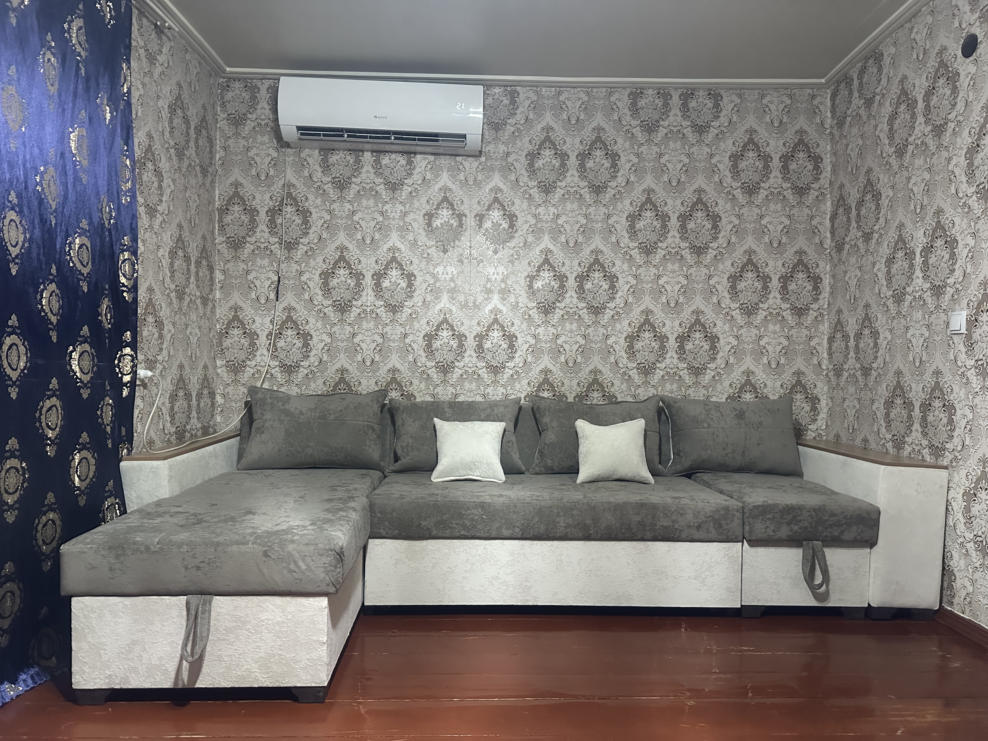Yashikli yig‘ma burchakli divan, yumshoq divan, divan karavot Woodzone