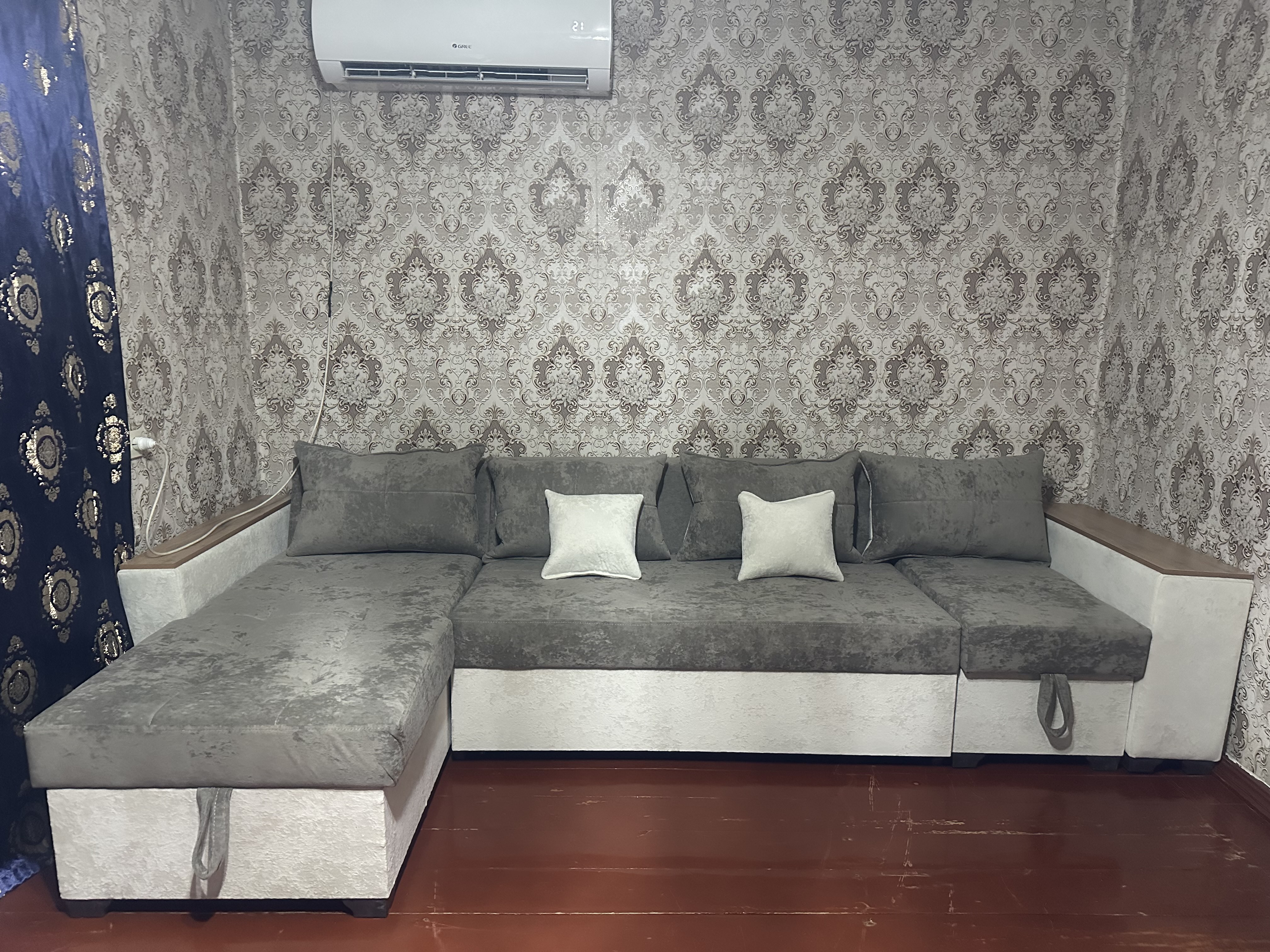 Yashikli yig‘ma burchakli divan, yumshoq divan, divan karavot Woodzone