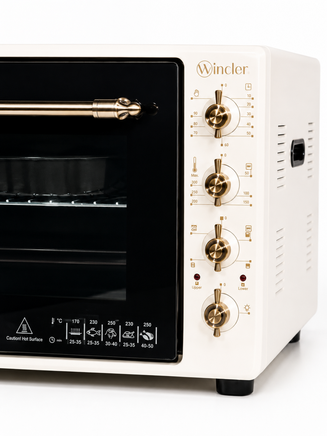Мини-печь Wincler 60 л, электродуховка, 300°C, гриль, конвекция, таймер 90 мин