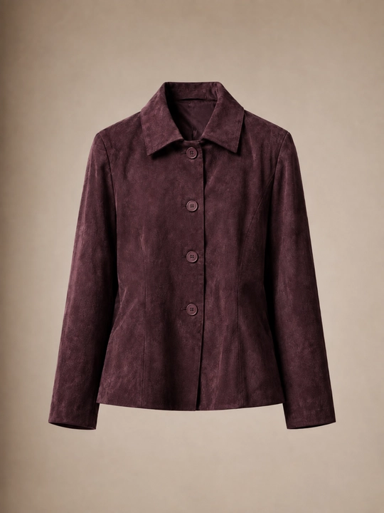 Ayollar uchun tugmali zamshali jaket