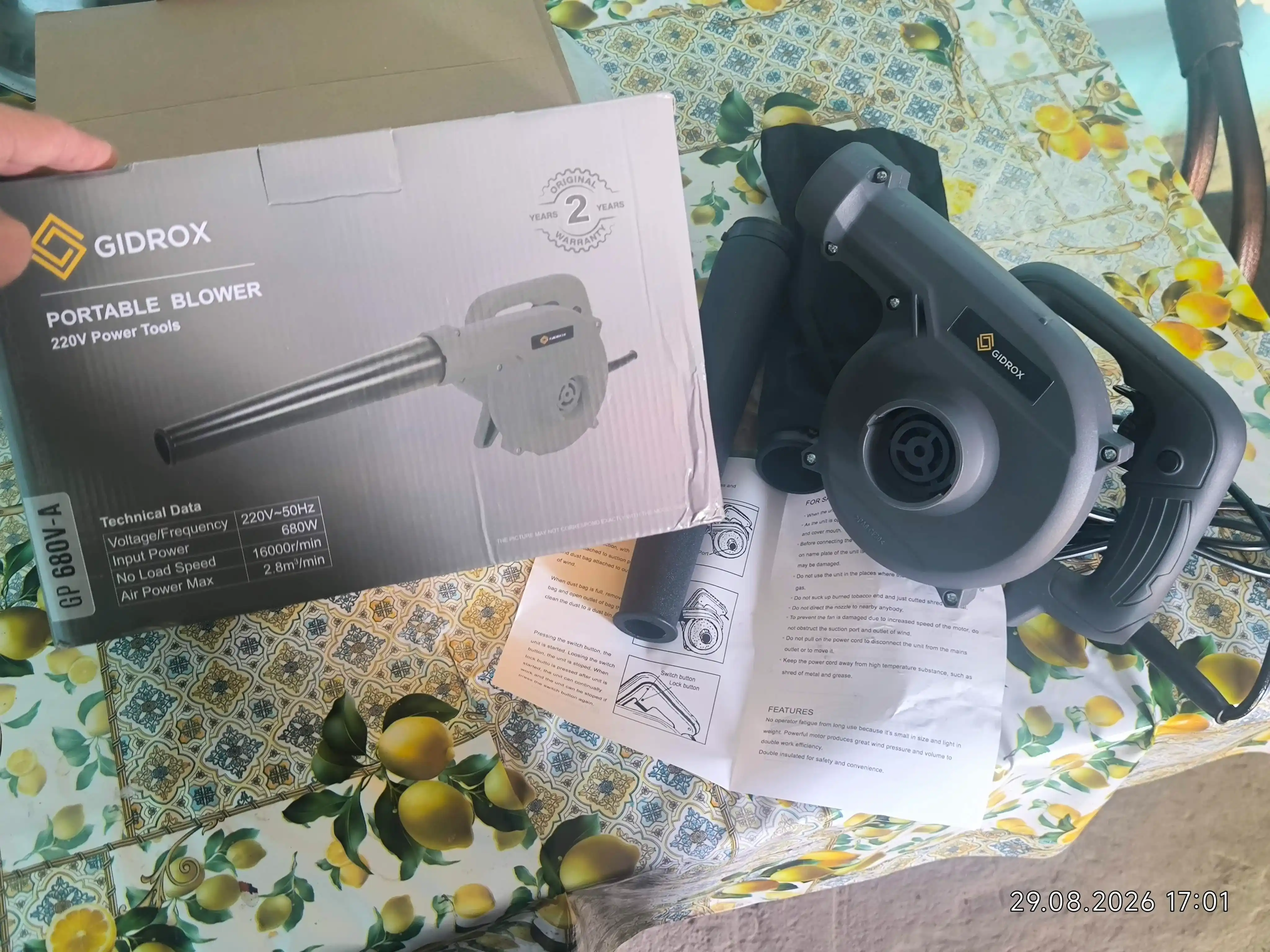 Elektr puflagich GIDROX GP 680V-A