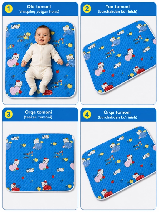 Детский коврик Hello Kitty мягкий синий коврик для пола