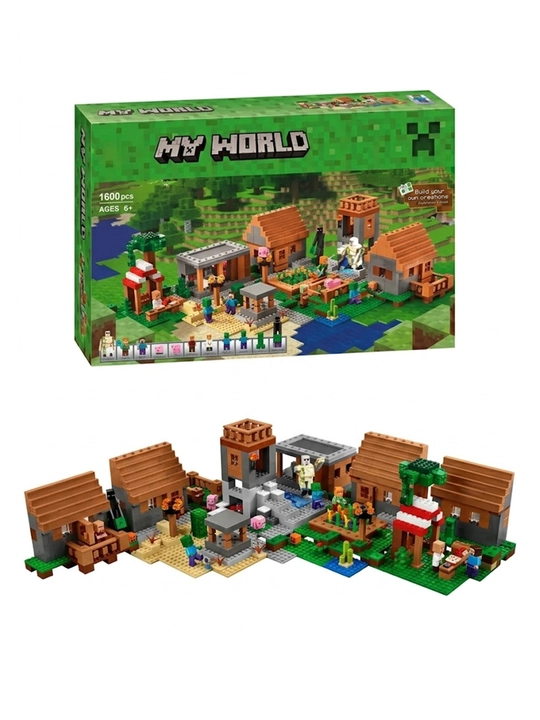 Наборы больших конструкторов My World, по тематике Minecraft, с фигурками героев