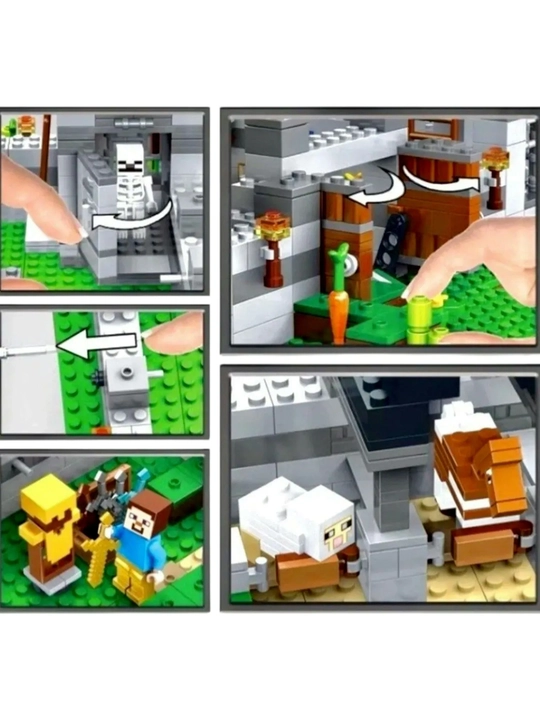 Katta konstruktorlar to'plami My World, Minecraft mavzusi, harakat figuralari bilan