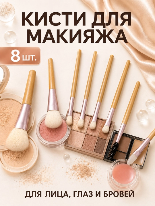 Набор кистей для макияжа, косметические кисточки, make up бьюти-набор для лица и косметики