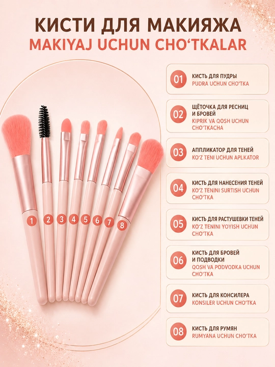Набор кистей для макияжа, косметические кисточки, make up бьюти-набор для лица и косметики