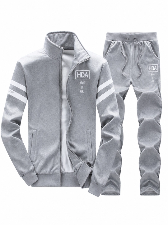 Erkaklar sport kostyumi ikkilik, zamokli olimpiyka va shim, kundalik komplekt M–4XL