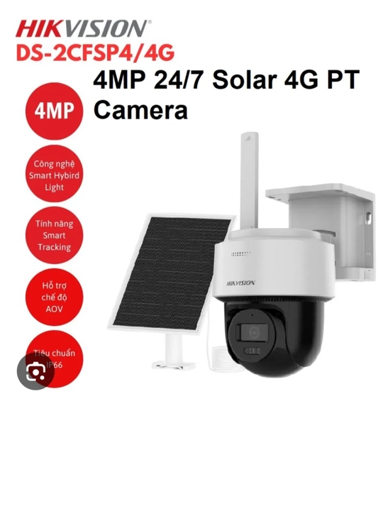 Hikvision DS-2CFSP4/4G — 4 Мп 4G PT-камера с солнечной панелью - 