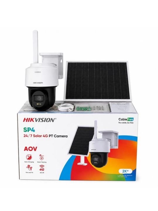 Hikvision DS-2CFSP4/4G — 4 Мп 4G PT-камера с солнечной панелью