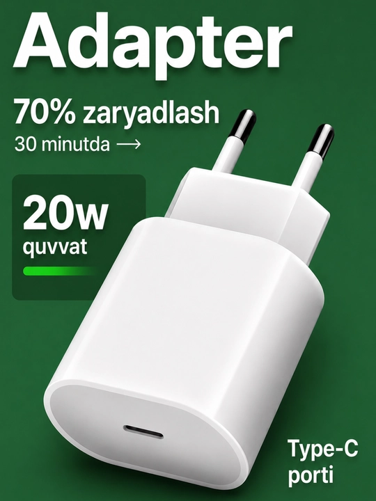 Zaryadlash qurilmasi Adapter USB-C Apple/iPhone 20W - 