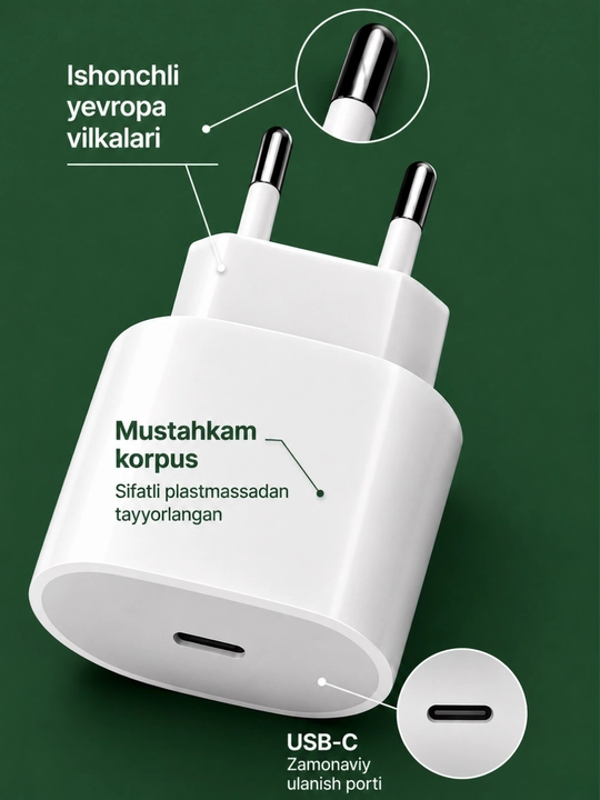 Zaryadlash qurilmasi Adapter USB-C Apple/iPhone 20W