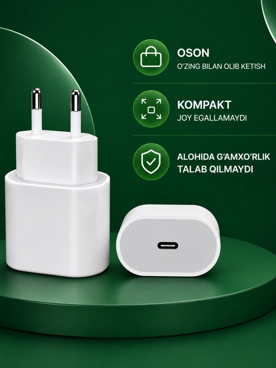 Zaryadlash qurilmasi Adapter USB-C Apple/iPhone 20W