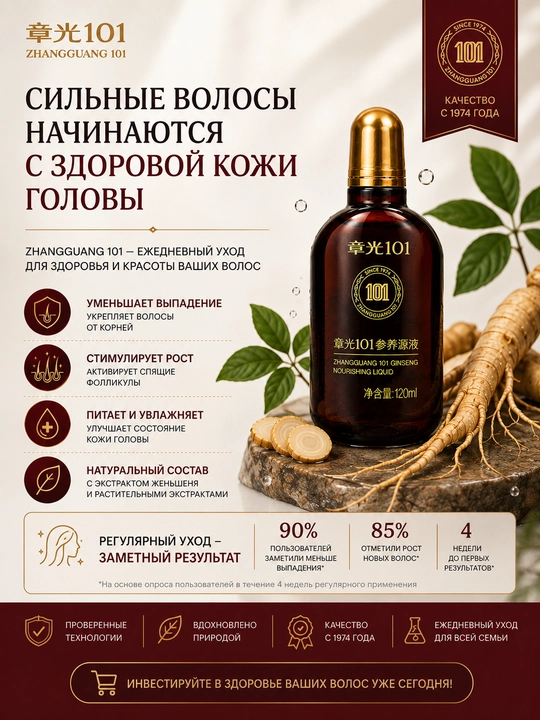 Jenshen esktraktli sochni ozuqlantiruvchi Zhangguang 101 losyoni / Fabao soch uchun losyon