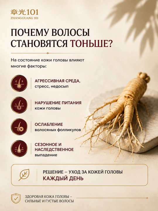 Jenshen esktraktli sochni ozuqlantiruvchi Zhangguang 101 losyoni / Fabao soch uchun losyon
