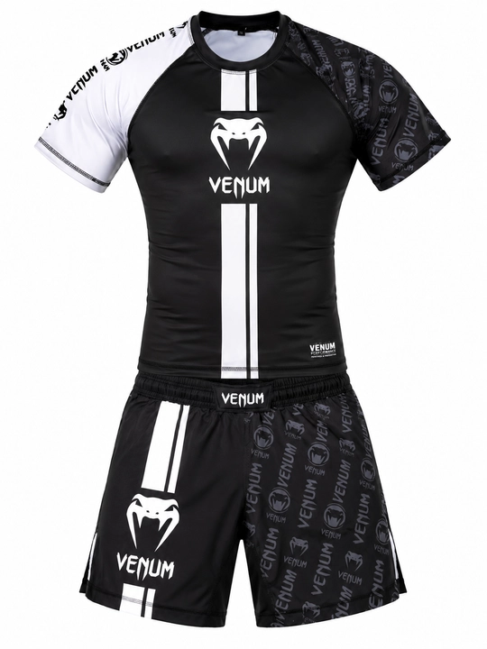 Рашгард и шорты VENUM для ММА, бокса и тренировок, спортивный комплект
