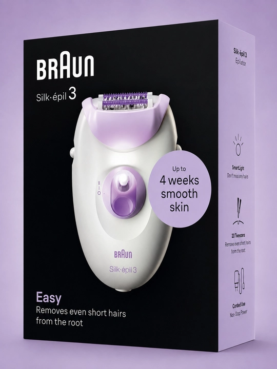 BRAUN Silk-épil 3 SE3-000 elektr epilyatori, 20 ta pinsetli, 5320 turi