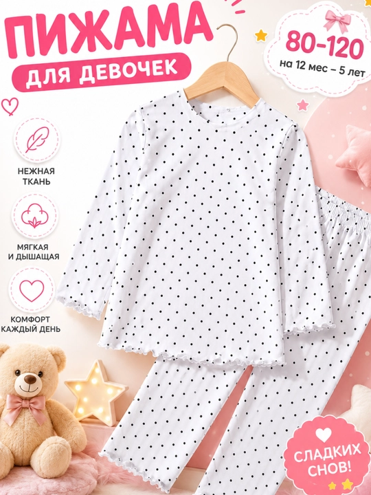 Детские пижам, пижама для детей, размеры: 80–130, для мальчиков и девочек - 