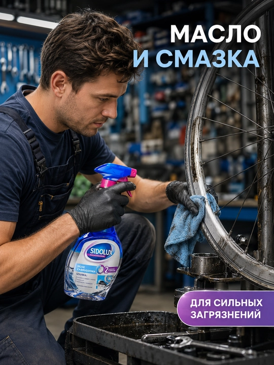Sidolux Professional kuchli kirlar, yog‘ va yelim uchun 2 fazali tozalagich, 500 ml