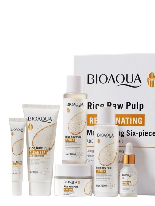 Мини-набор для ухода за лицом Bioaqua «5 в 1» с экстрактом риса (антивозрастной)