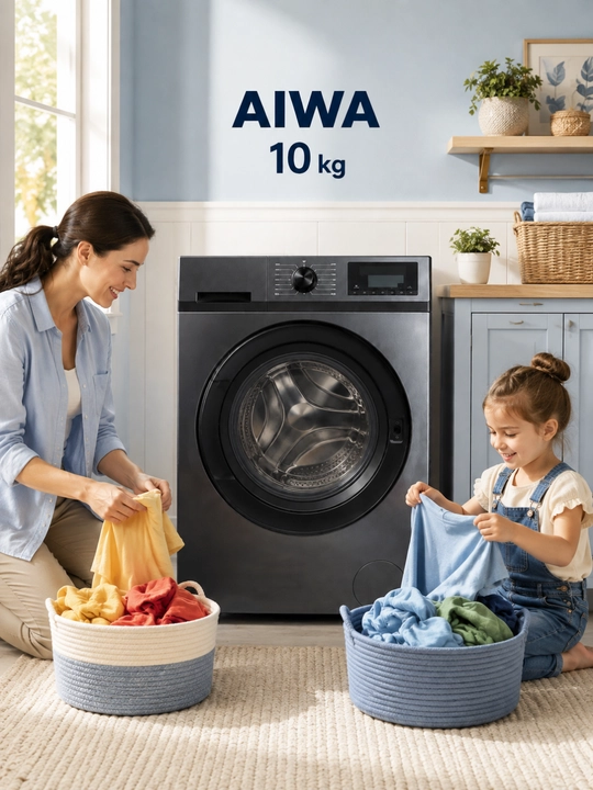 AIWA 10 kg  kir yuvish mashinasi, kulrang kir moshina stiralka
