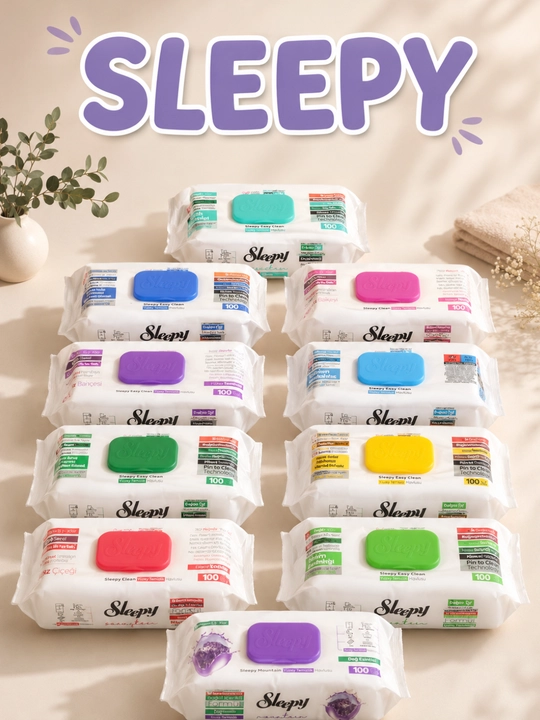 Sleepy Sirkali nam salfetkalar, Sleepy turli xushbo‘y hidli salfetkalar, 100 dona