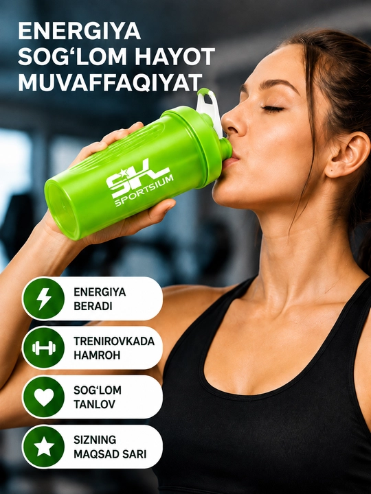 Sport shakeri, metall sharikli, mustahkam va ishlatish uchun qulay