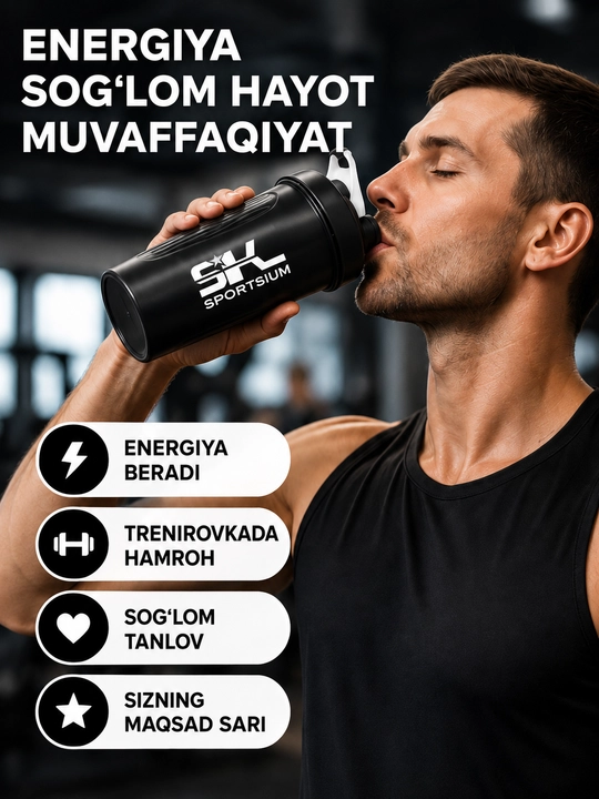 Sport shakeri, metall sharikli, mustahkam va ishlatish uchun qulay