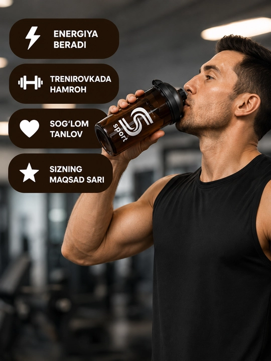 Sport shakeri, metall sharikli, mustahkam va ishlatish uchun qulay