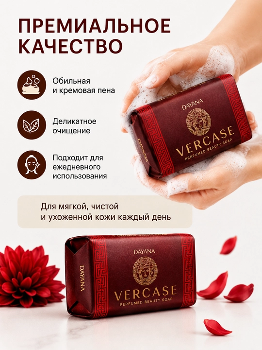 Parfyumli qattiq sovun Dayana atirlar ifori bilan - Versache•Jadori•Dolci & Gabbina