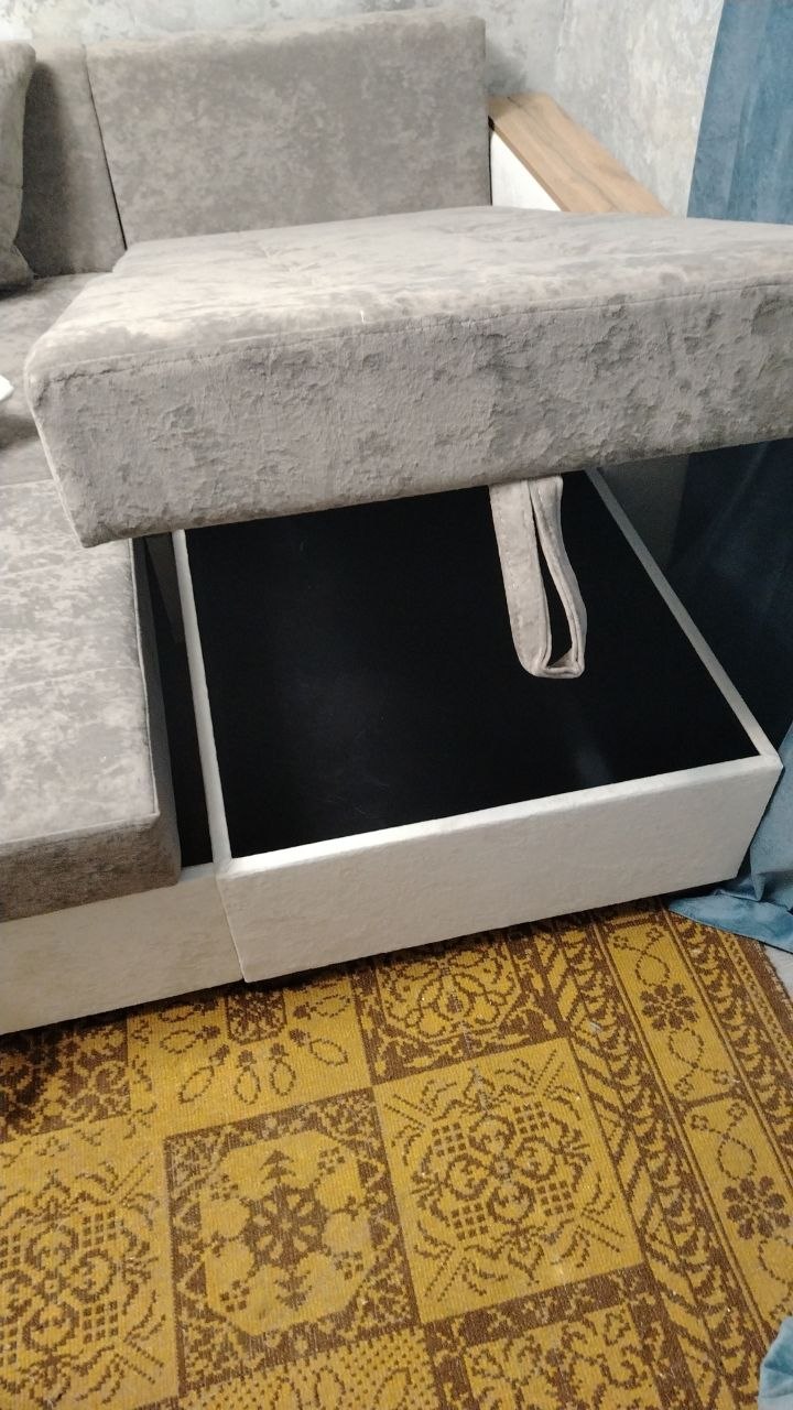 Yashikli yig‘ma burchakli divan, yumshoq divan, divan karavot Woodzone
