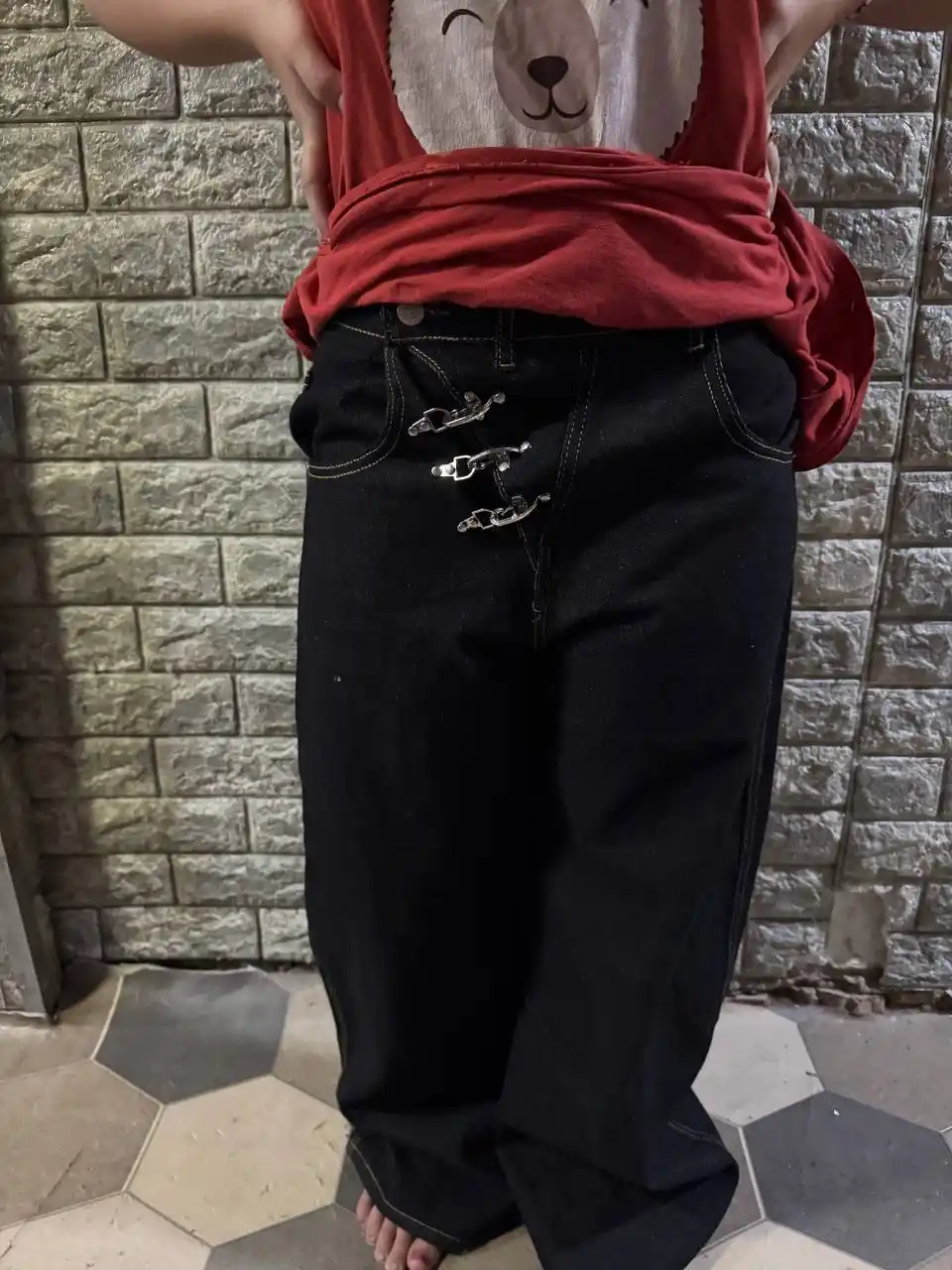 Ayollar va erkaklar jinsi shimlari, keng va yupqa, Y2K uslubidagi BAGGY, keng, yopishqoq, S-3XL
