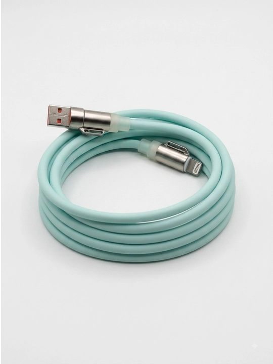 Кабель 4В1 2М — Type-C, Lightning, USB-A, дисплей и индикатор для зарядки
