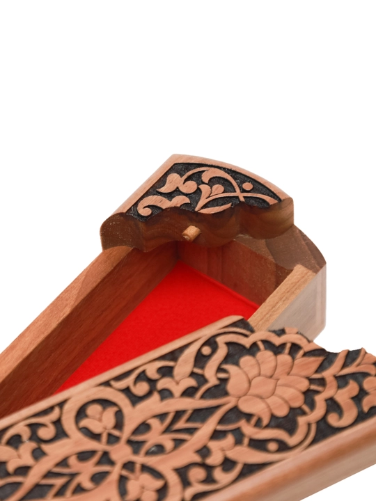 Yong'oq daraxtidan qo'lda ishlangan Islimi Craft medium sirli ochish mehanizmli qutichasi