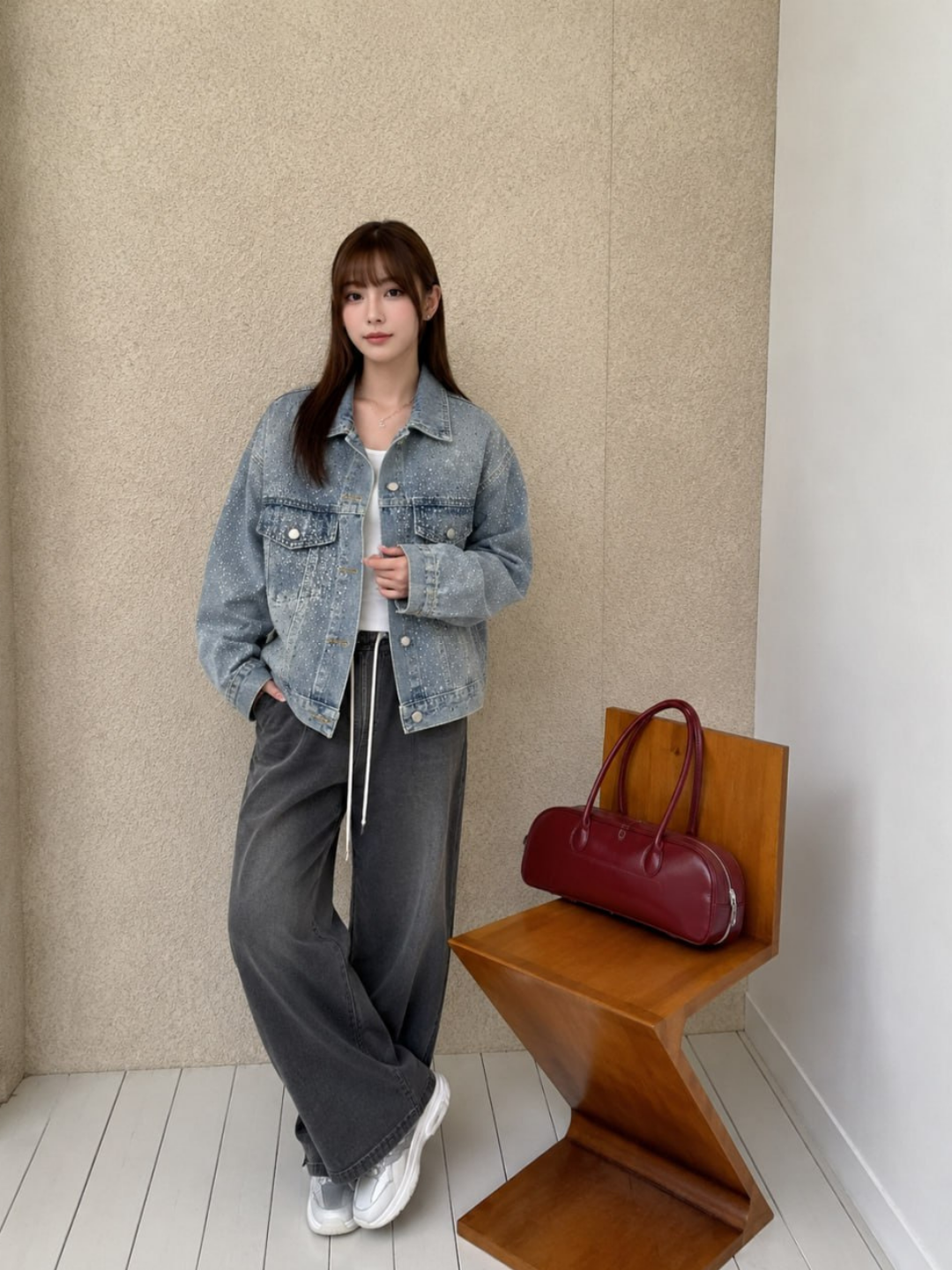Ayollar jinsi kurtka, oversize — zamonaviy denim kurtka