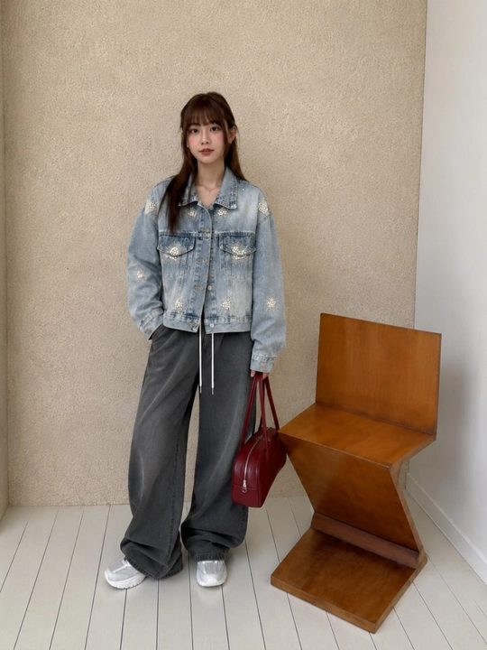Ayollar jinsi kurtka, oversize — zamonaviy denim kurtka - 