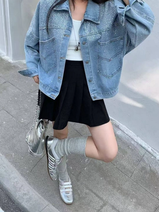 Ayollar jinsi kurtka, oversize — zamonaviy denim kurtka - 