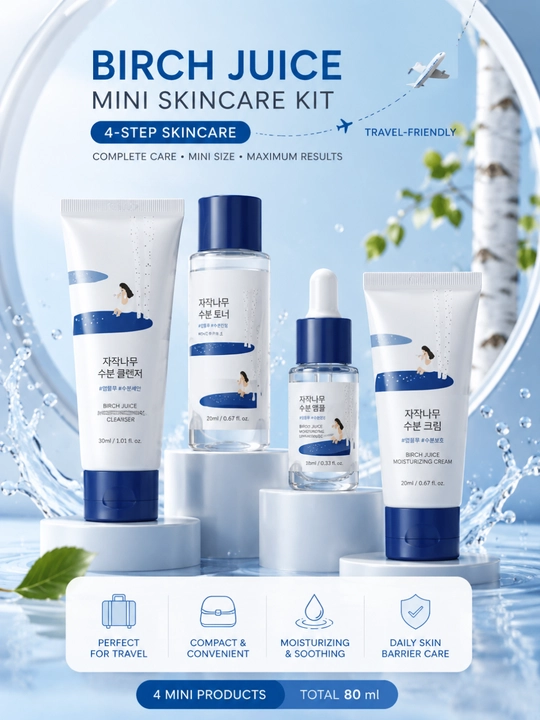 Birch Juice Travel-Friendly Mini Skincare Kit — набор из 4 средств - 